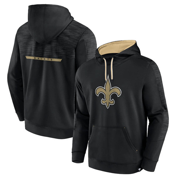 Men's New Orleans Saints Black Defender Evo Pullover Hoodie